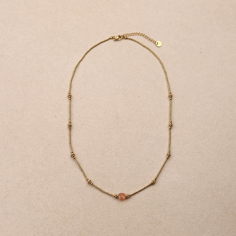 Layana Strings Of Beads 1 Stone Necklace