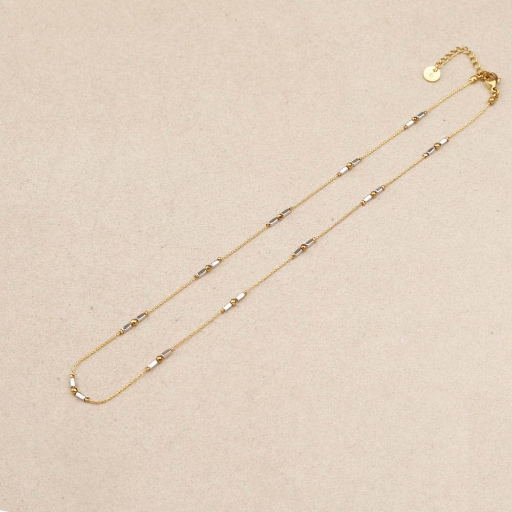 Lye Cylindrical Beads Necklace
