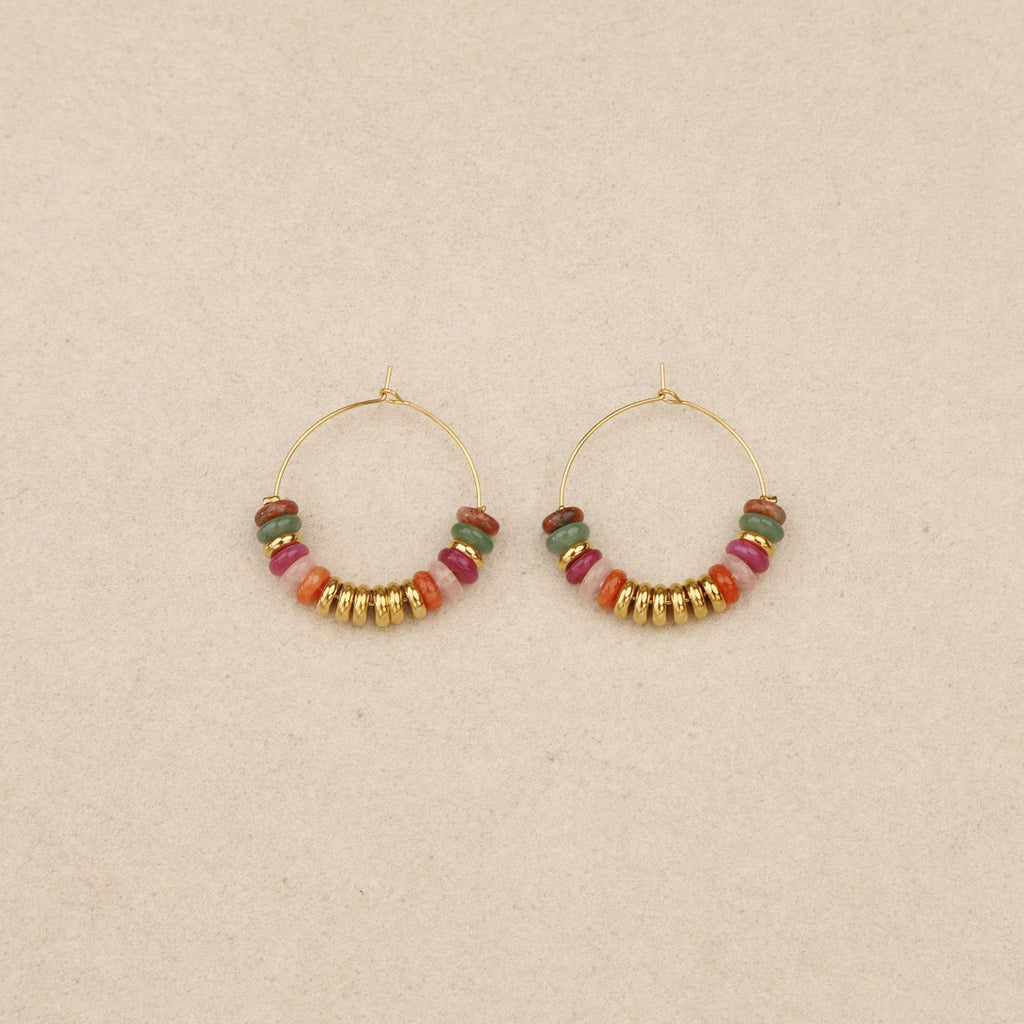 Ashe Stones Hoop Earrings