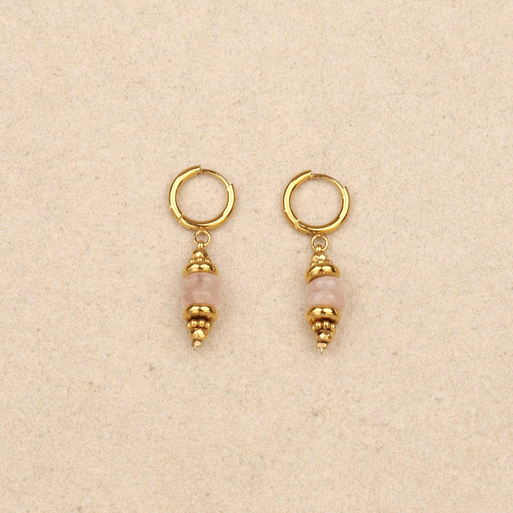 Eleora Stone Discs Drop Earrings