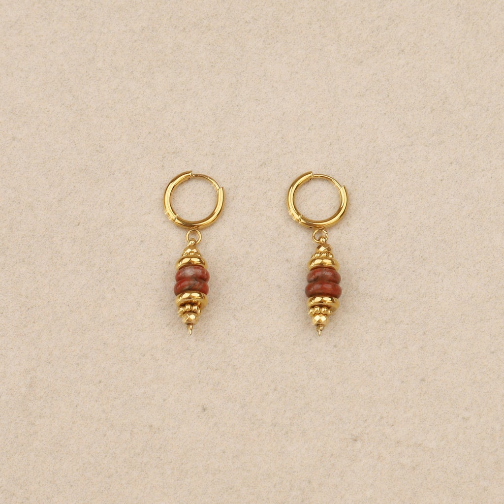 Eleora Stone Discs Drop Earrings