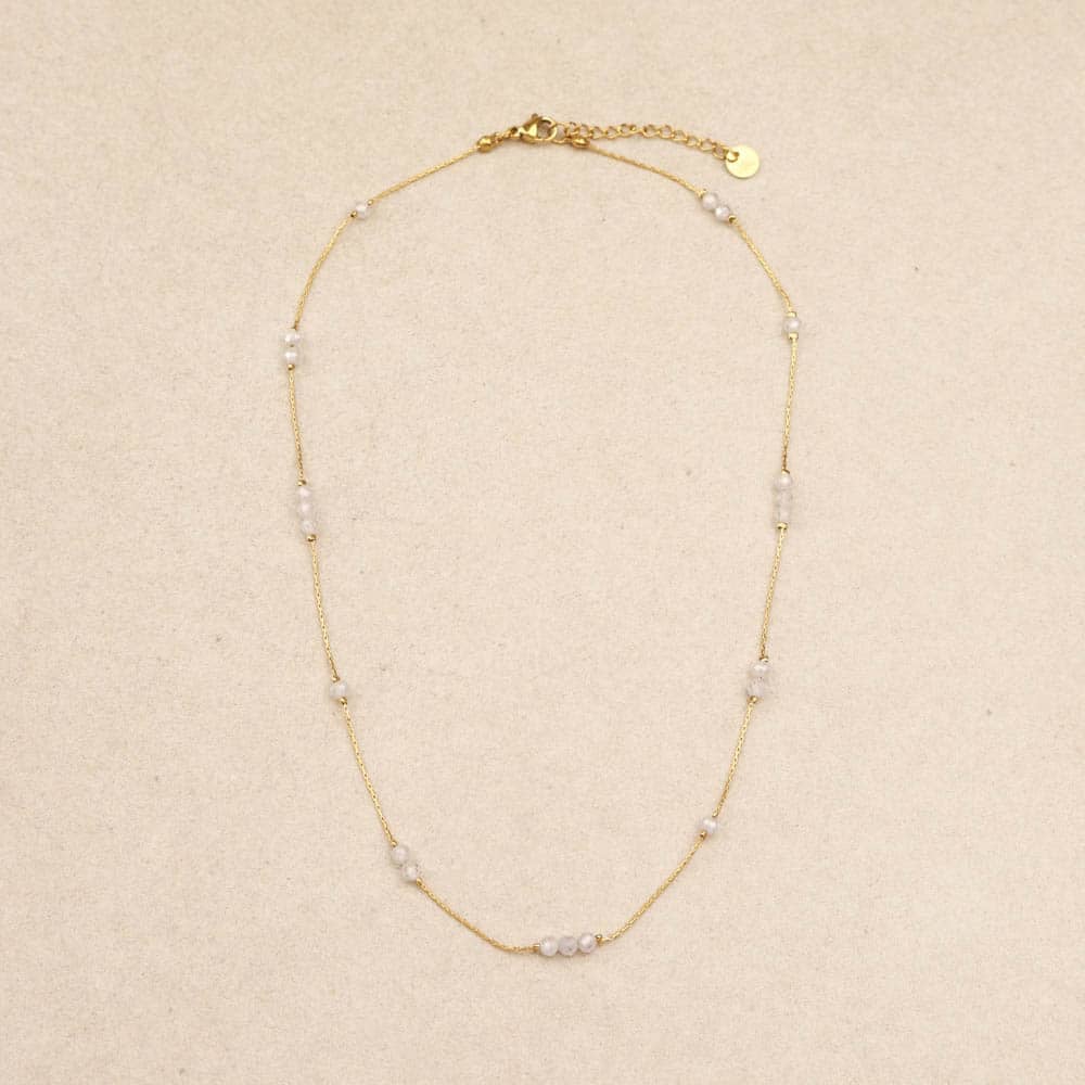 Biba Crystal Beads Gold Necklace