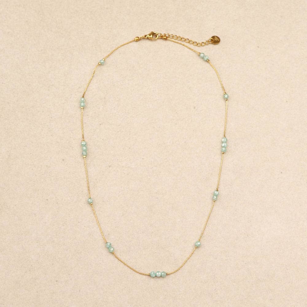 Biba Crystal Beads Gold Necklace