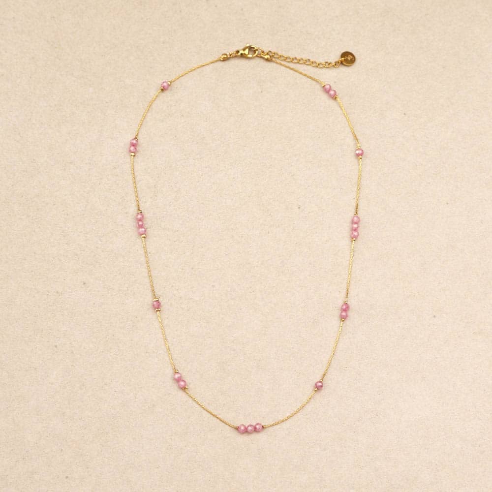 Biba Crystal Beads Gold Necklace