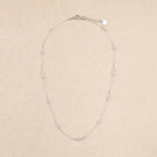 Biba Crystal Beads Silver Necklace