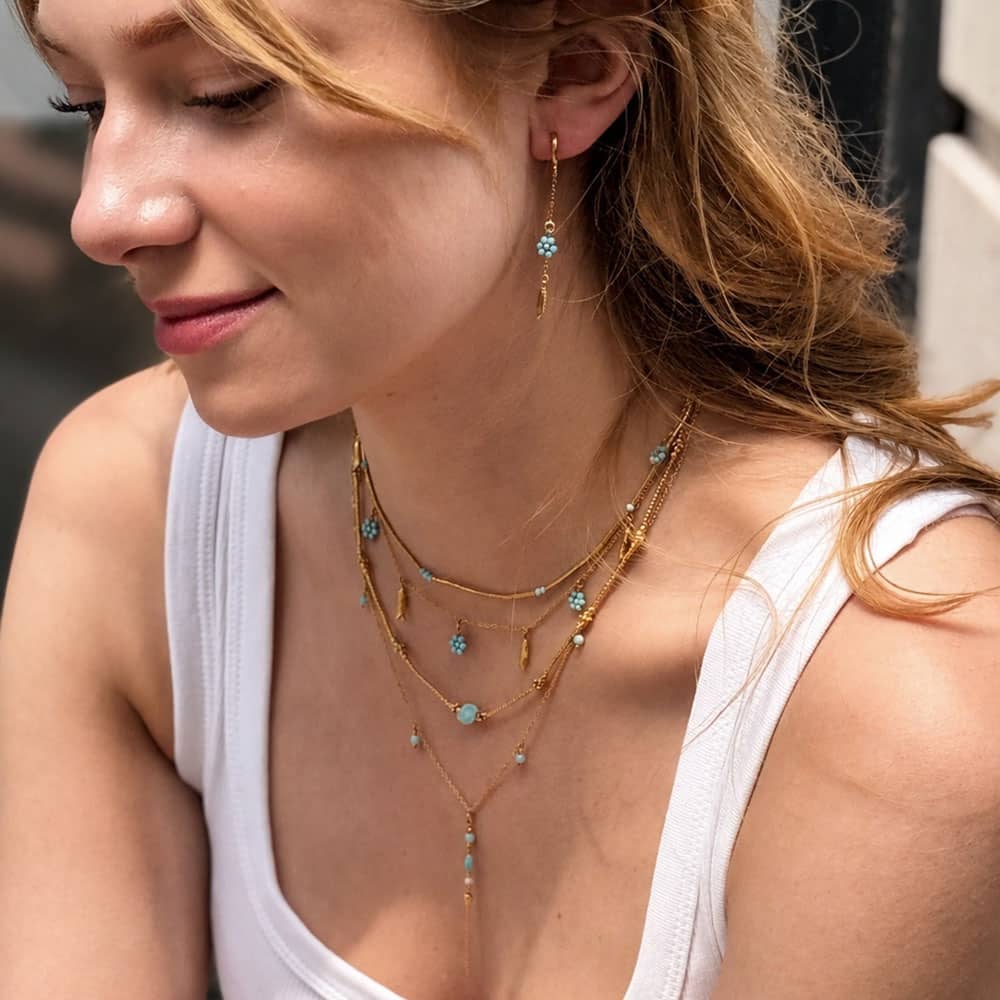 Eloana Stones Vertical Pendant Necklace