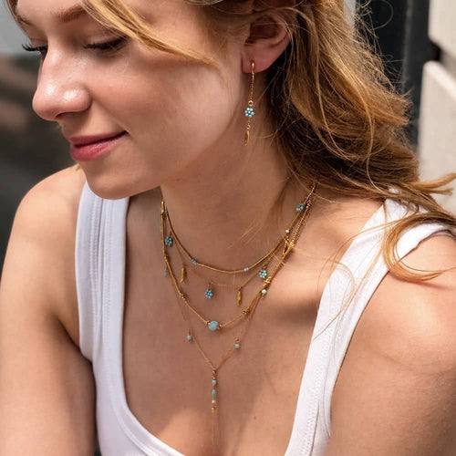 Eloana Stones Vertical Pendant Necklace