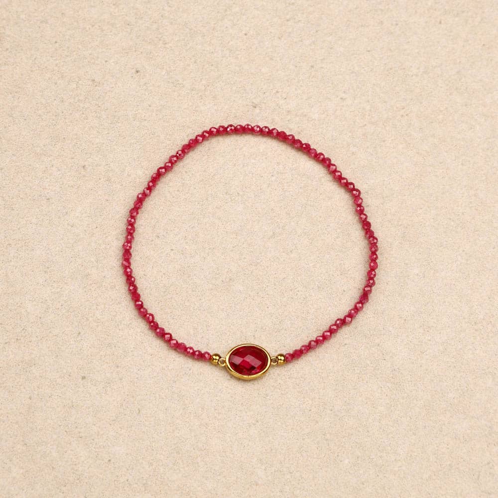 Aelise Fuchsia Crystal Elastic Bracelet