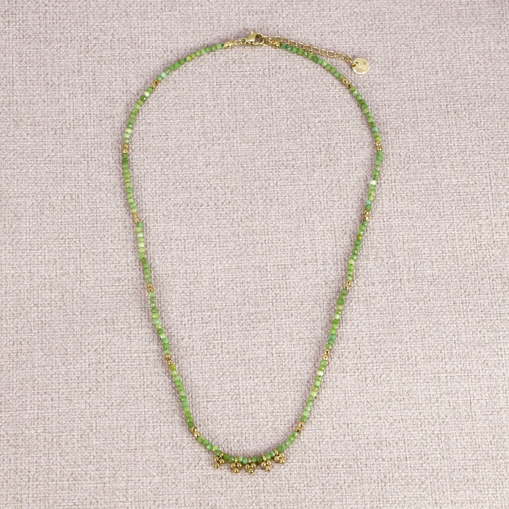 Akar Olive Stones Beads Necklace