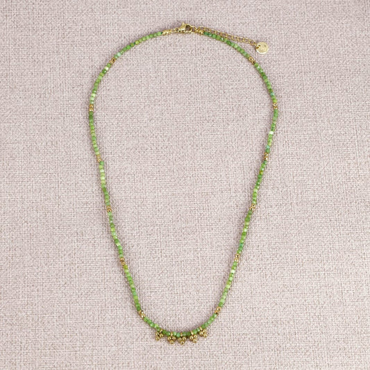 Akar Olive Stones Beads Necklace