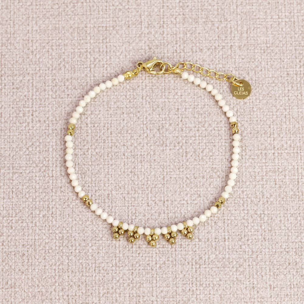 Akar Stones Beads Bracelet white