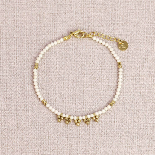 Akar Stones Beads Bracelet white