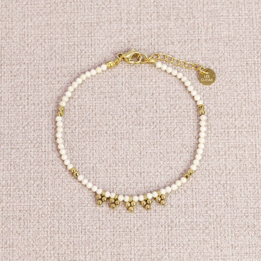 Akar Stones Beads Bracelet white