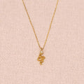 Gold snake pendant necklace with rhinestone