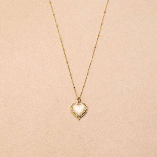 Althéria Pearly White heart Necklace