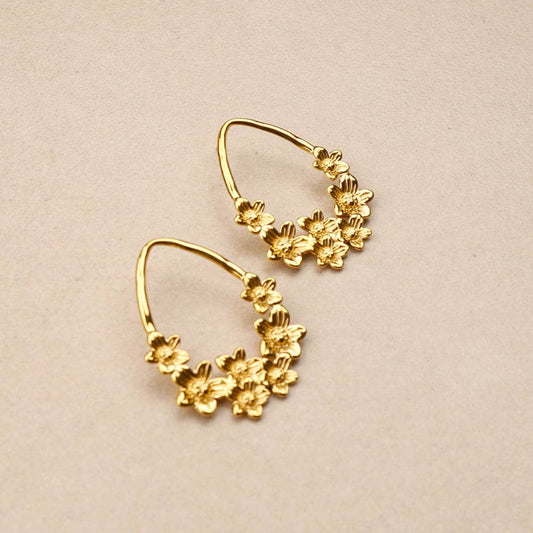 Amarilis oval flowers Earrings Les Cleias
