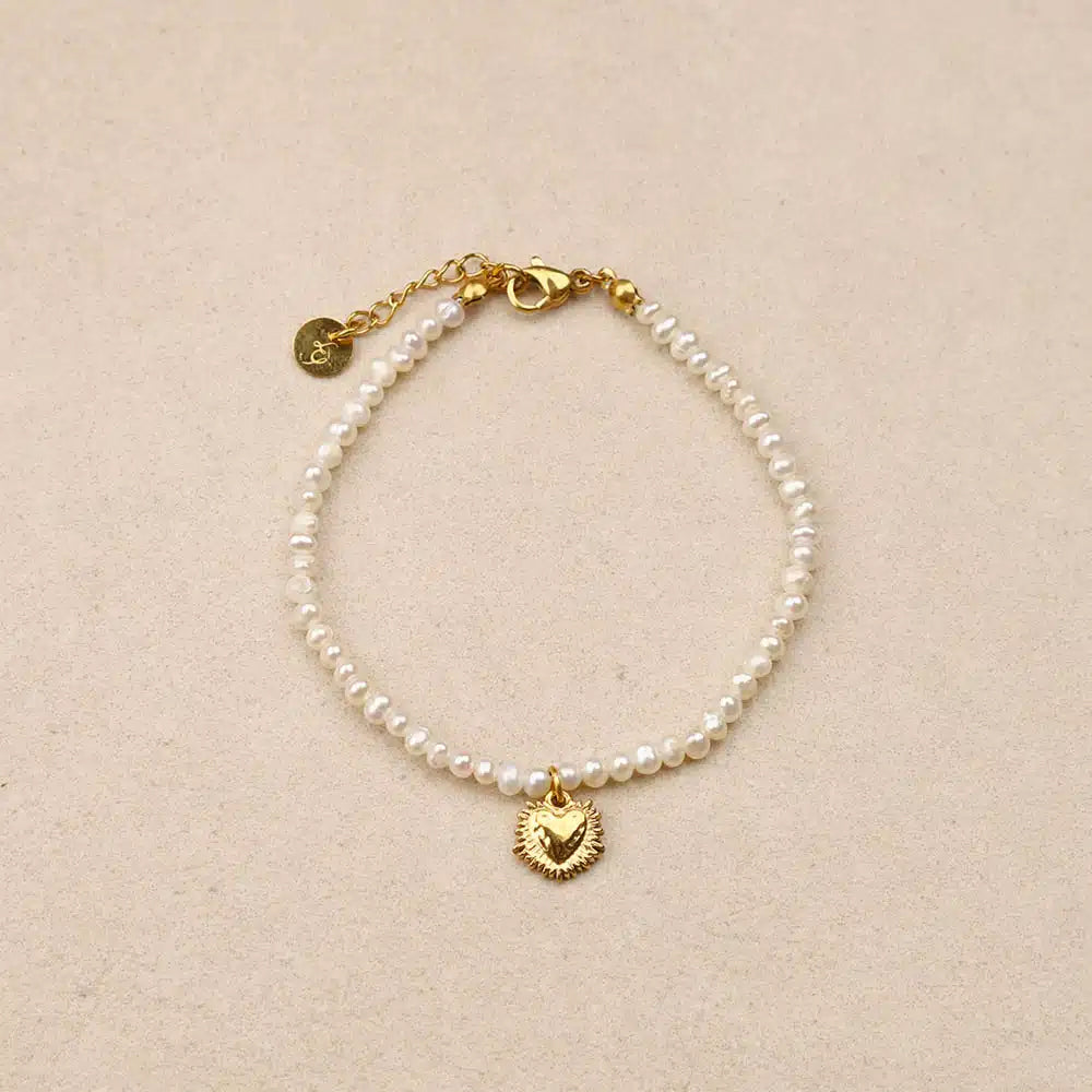 Ameline Ex-voto Heart Pearls Bracelet