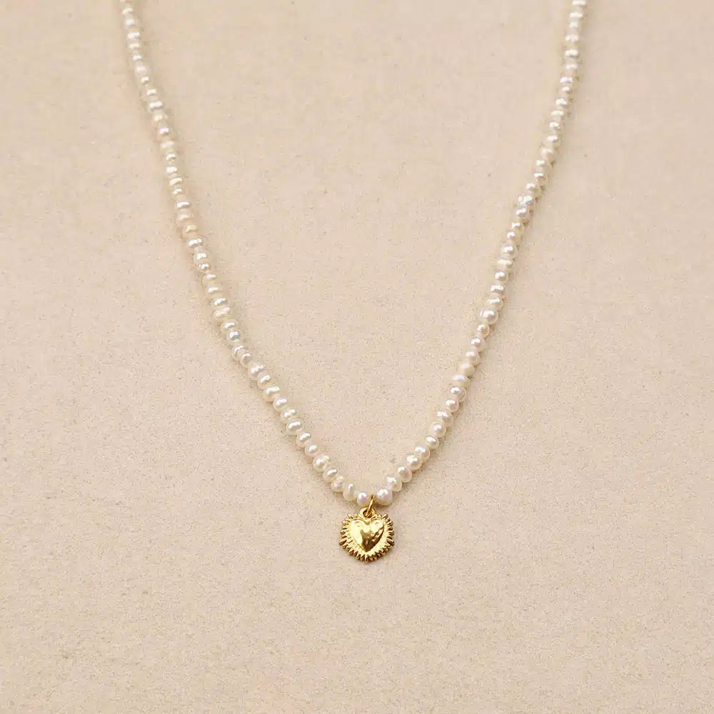Ameline ex-voto heart pearls Necklace
