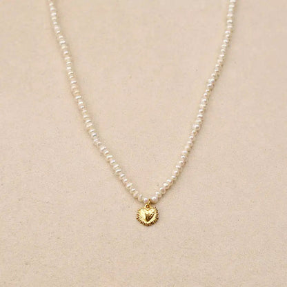 Ameline ex-voto heart pearls Necklace