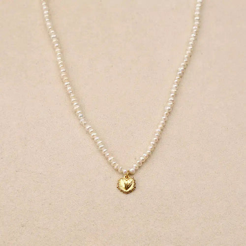 Ameline ex-voto heart pearls Necklace