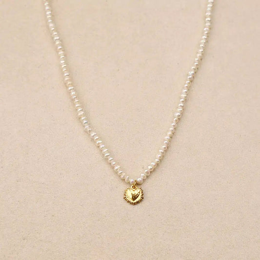 Ameline ex-voto heart pearls Necklace