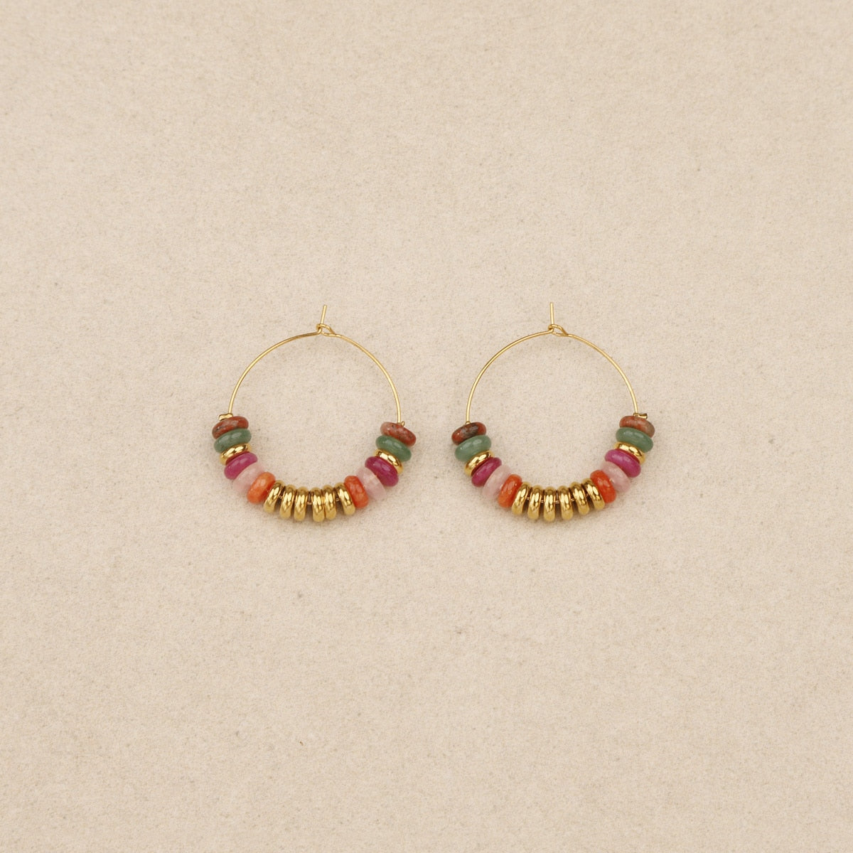 Ashe multicolored gemstone Hoop Earrings