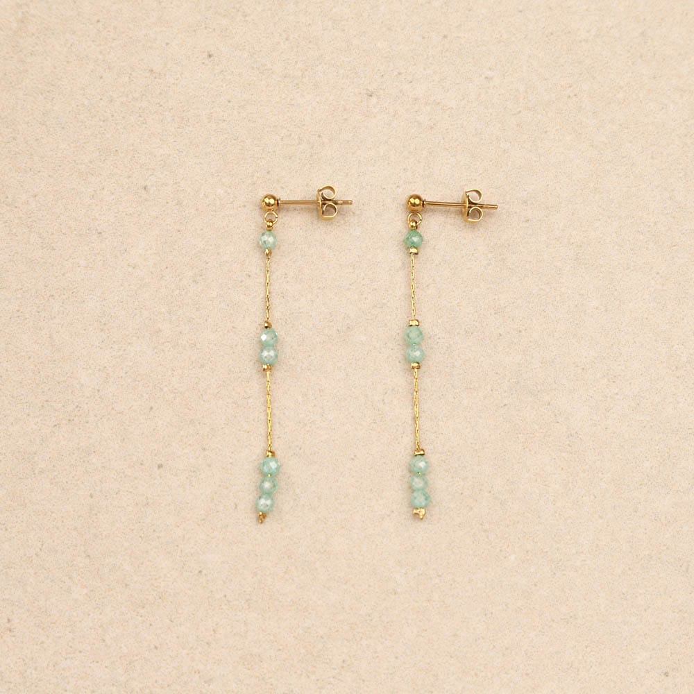 Biba Drop Chain Gold Earrings Mint