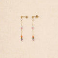 Biba Drop Chain Gold Earrings Multicolor