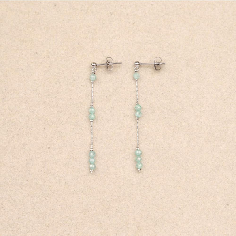 Biba Drop Chain Silver Earrings Mint