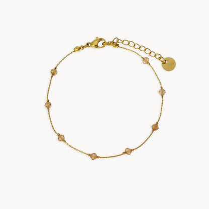 Bibi beige crystal beads gold bracelet