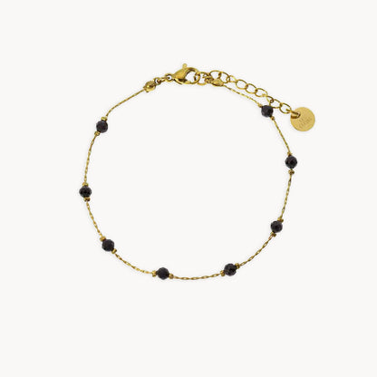 Bibi black crystal beads gold bracelet