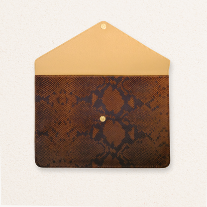 Brown snake patterned macbook sleeve