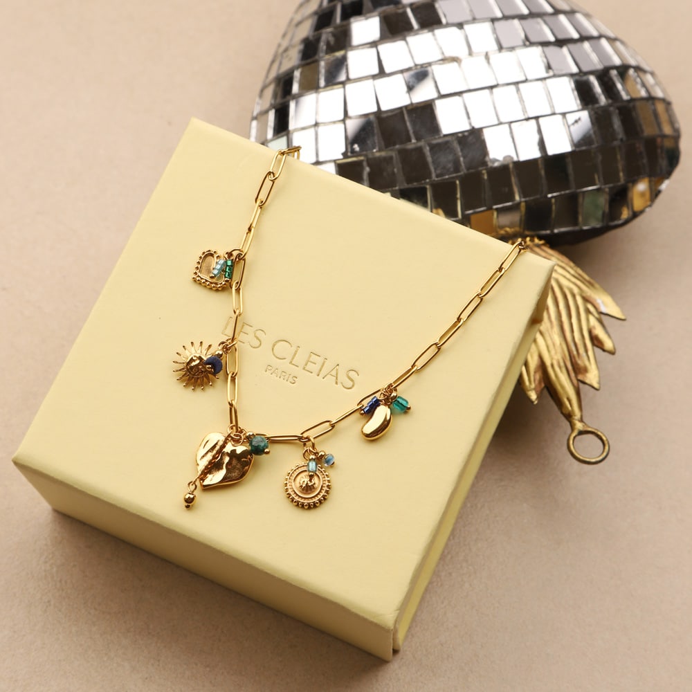 Mureon Resin Ring Trombone Necklace