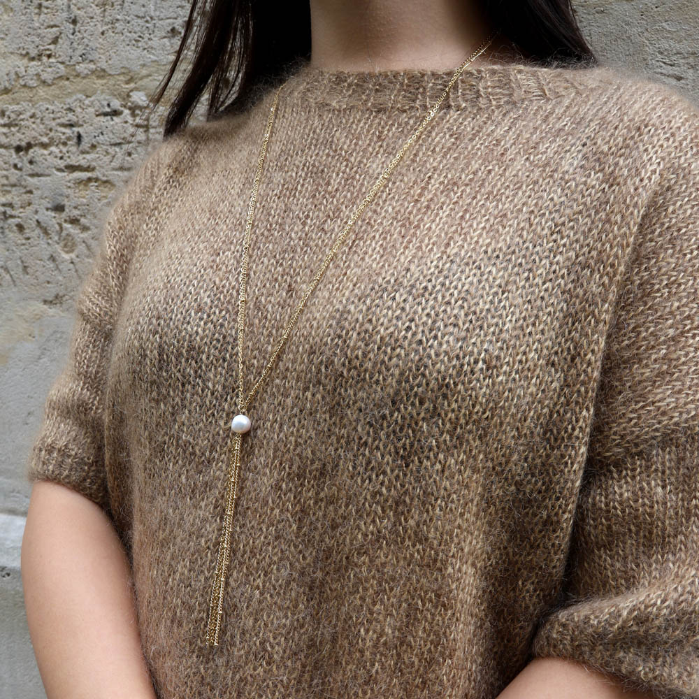 Cendrine Double-Row Pearl Long Necklace