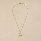 Cleophée Clover Round Pendant Necklace Green