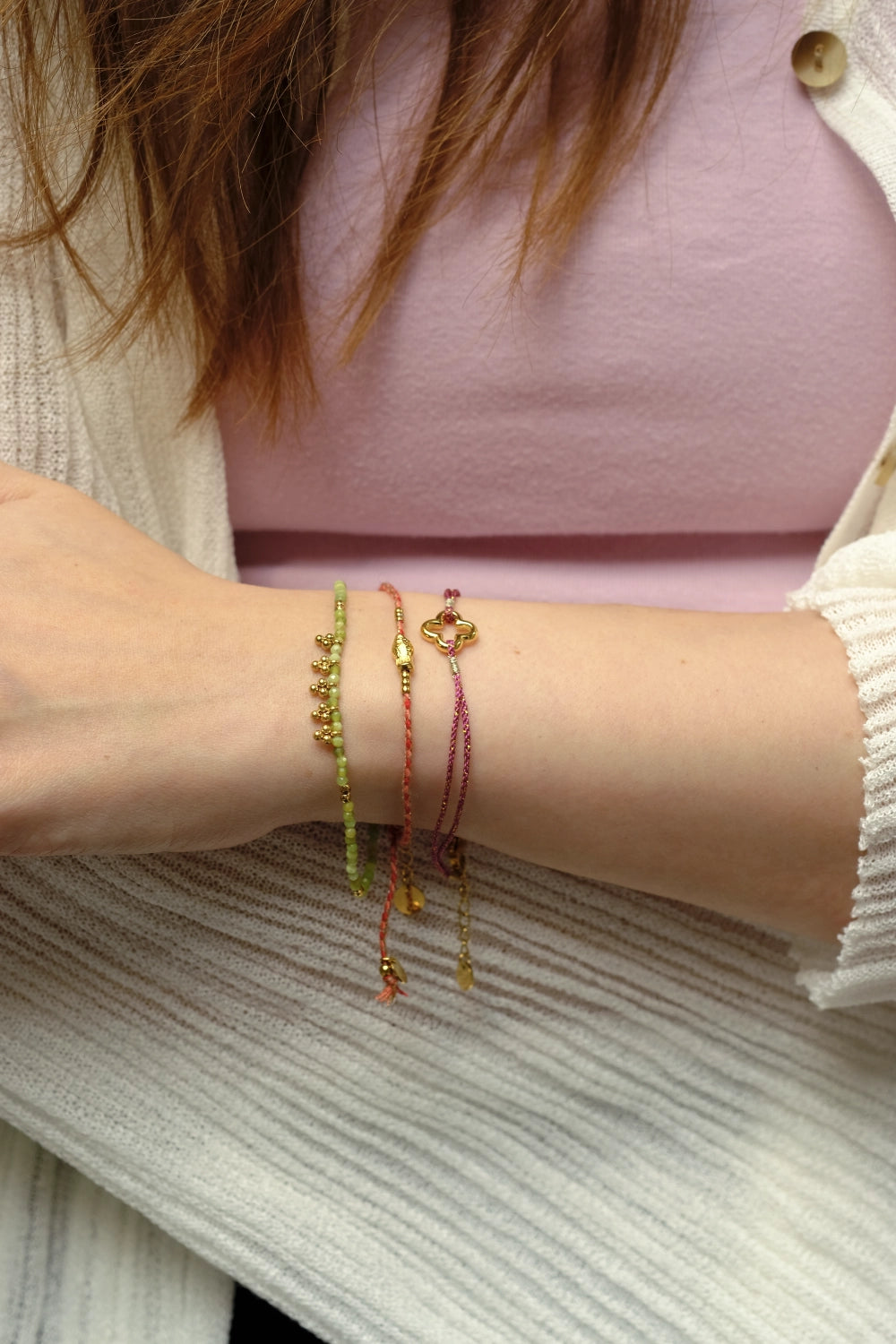 Sophia Clover Lurex Thread Bracelet
