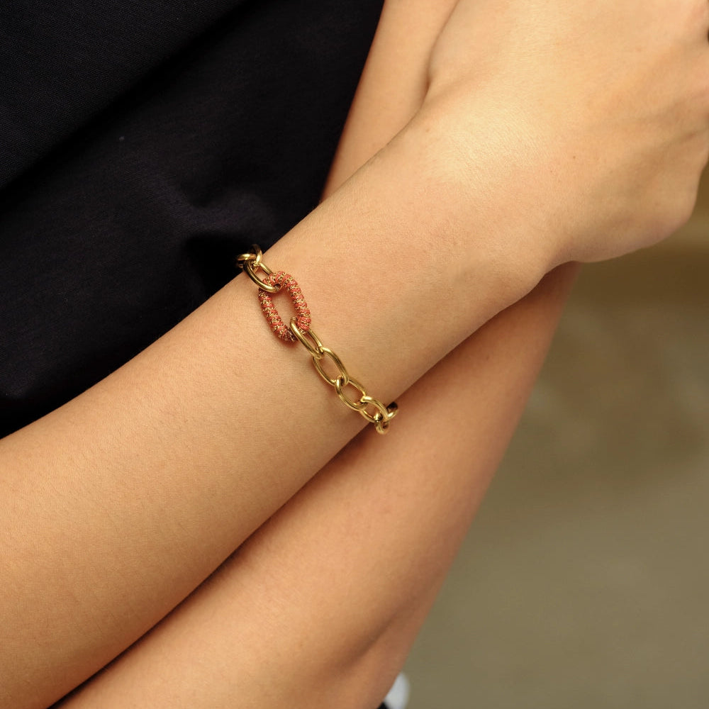 Iseane Threaded Chunky Links bracelet