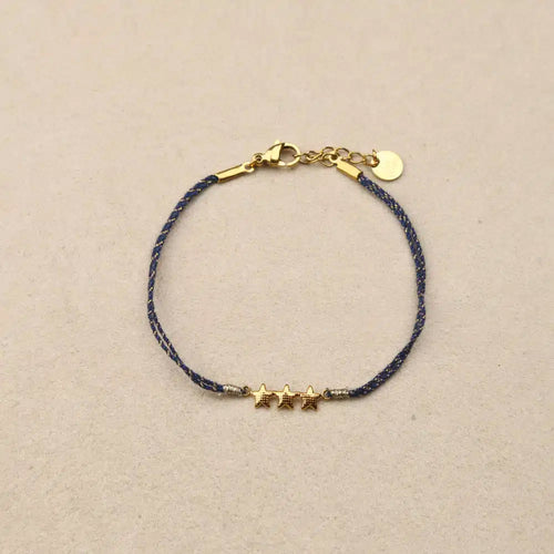 Daniella 3 stars Blue Lurex Thread Bracelet