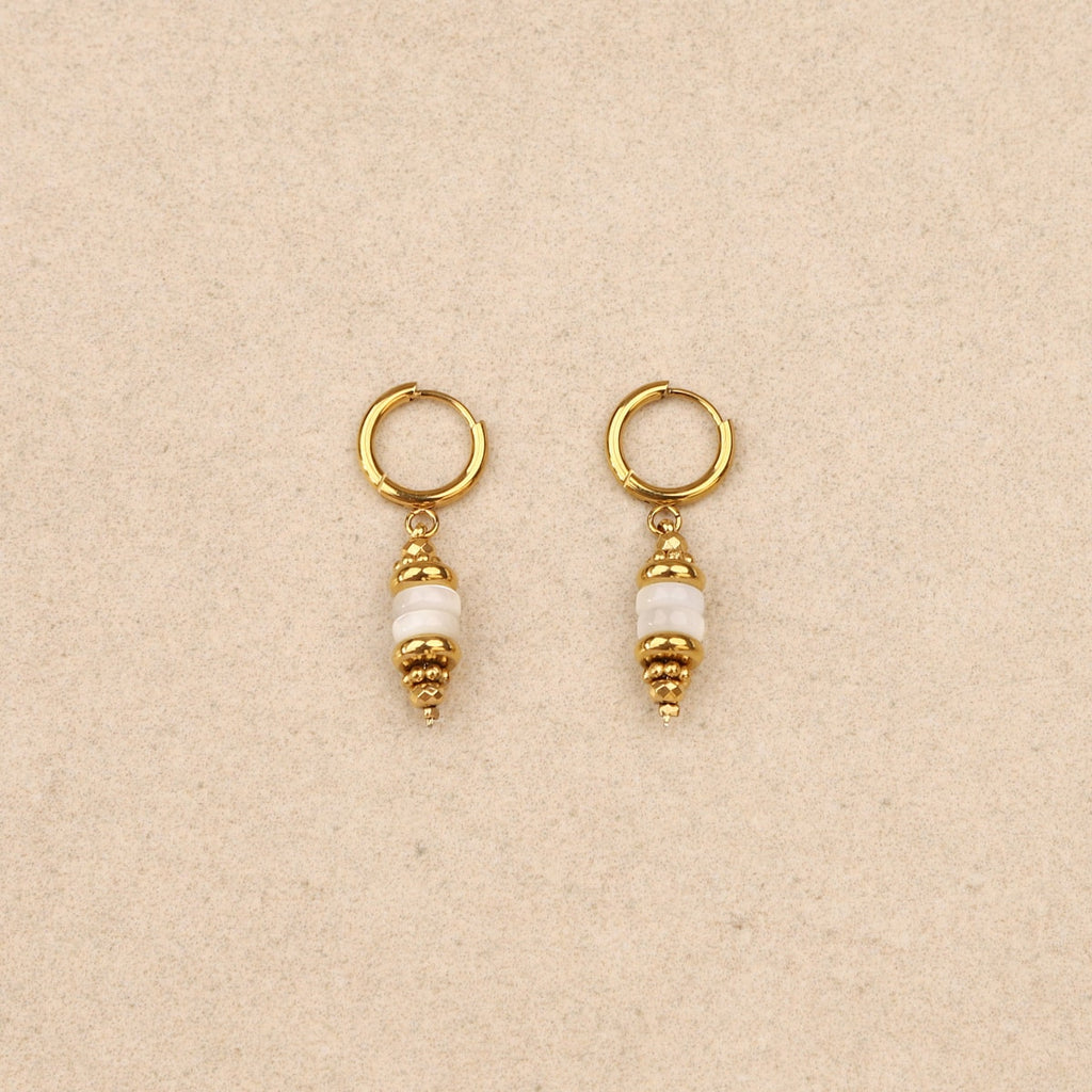 Eleora Mother Of Pearls Discs Drop Earrings
