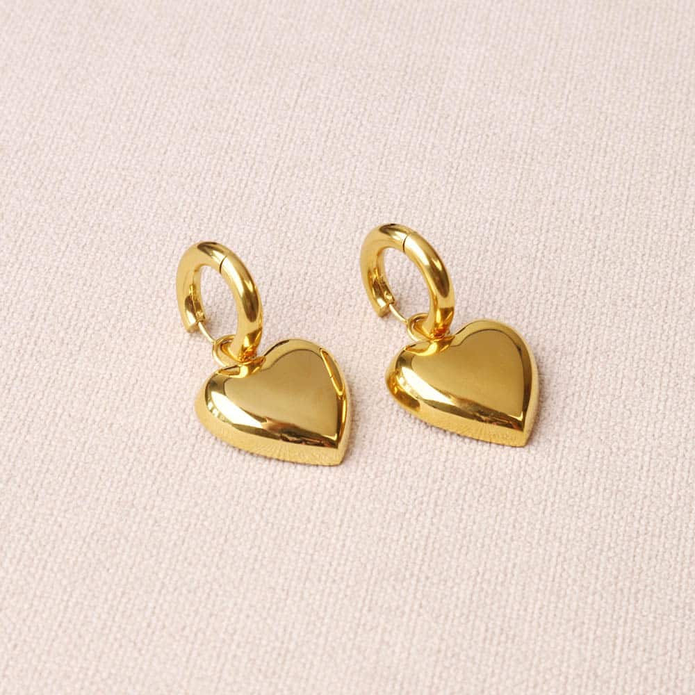 Eloresa Simple Big Heart Earrings