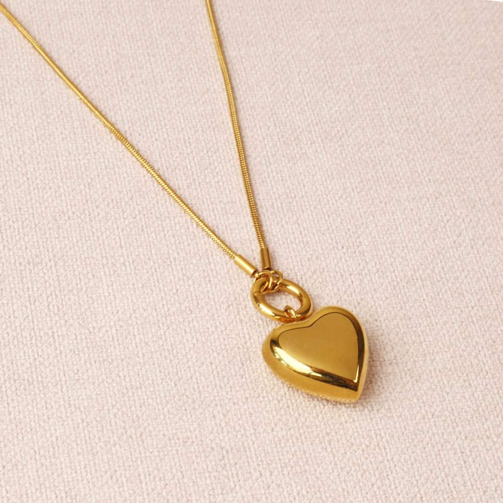 Eloresa Simple Big Heart Necklace