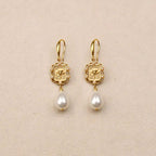 Eulalie rose pendant pearl Earrings