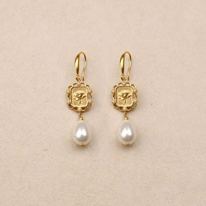 Eulalie rose pendant pearl Earrings