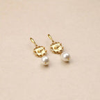 Eulalie rose pendant pearl Earrings les cleias