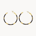 Black and gold hoop earrings