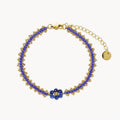 Bracelet with blue beads and gold accents