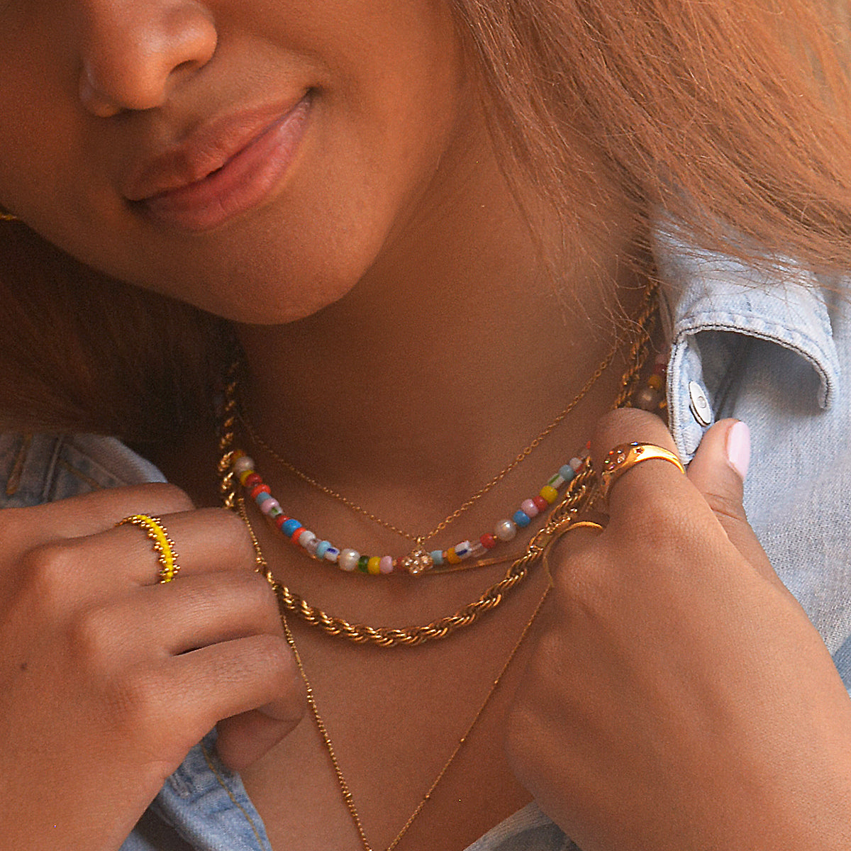 Fantasia short ST Necklace-multicolor beads