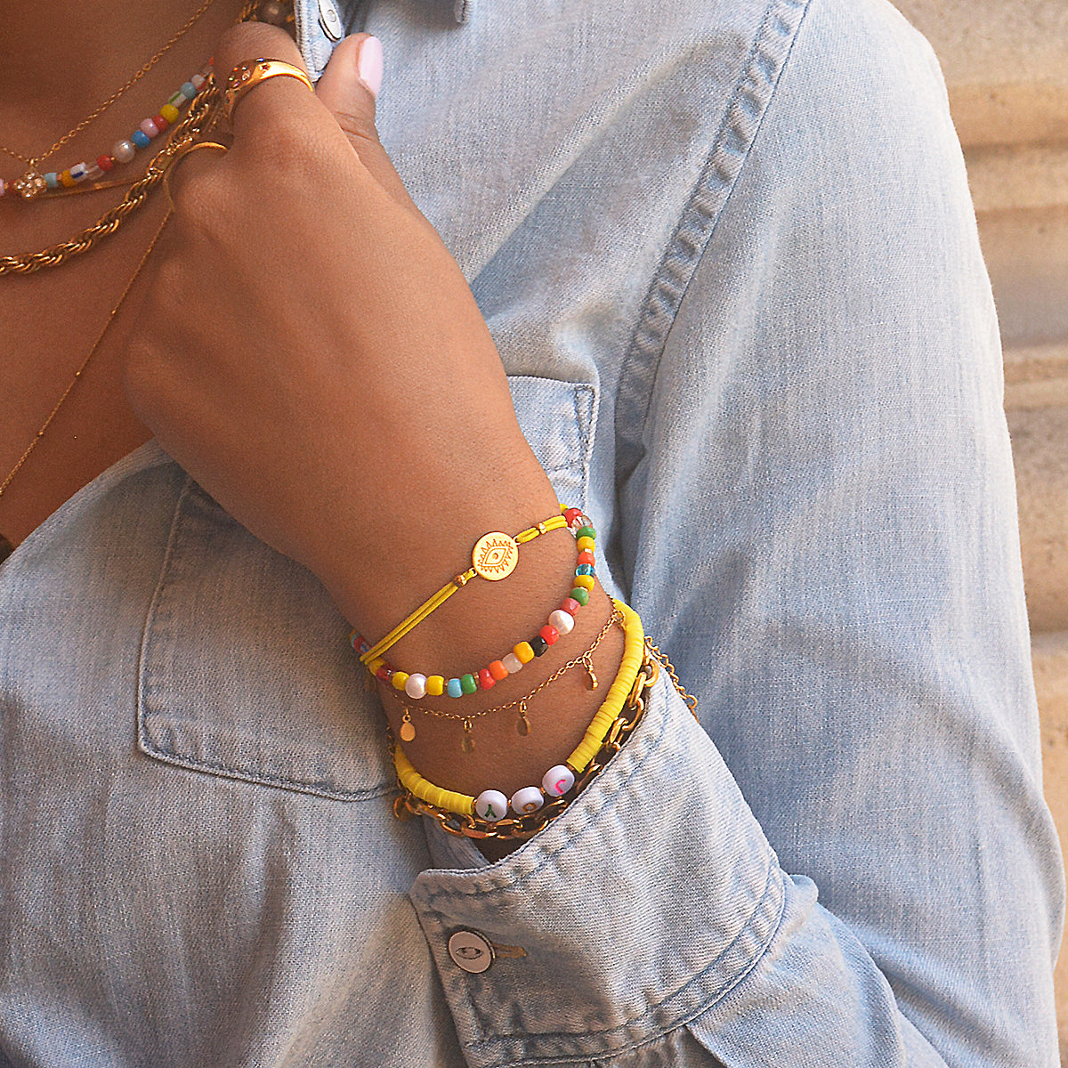 Fantasia ST bracelet-multicol beads