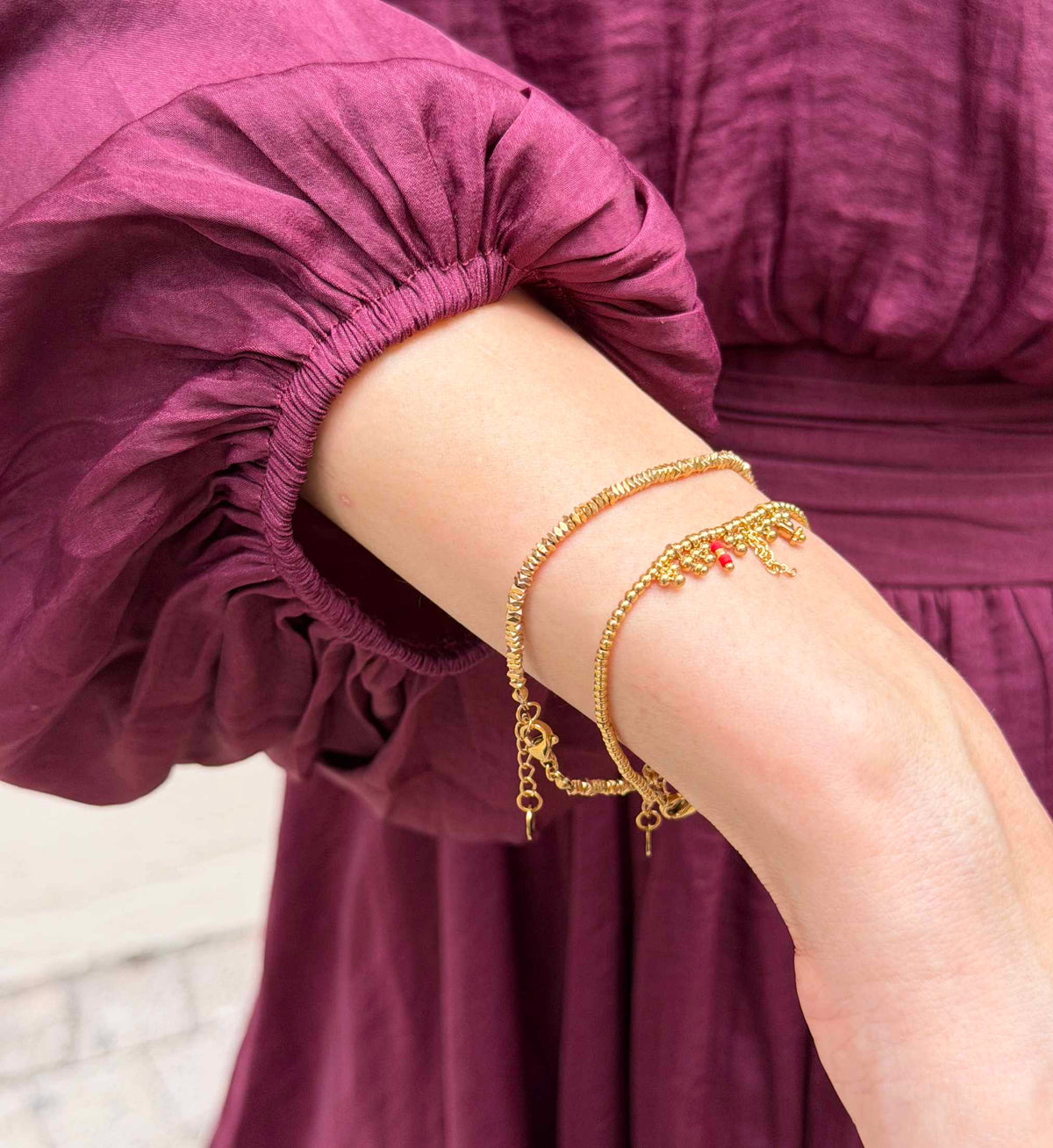 Sillya Gold Beads Bracelet