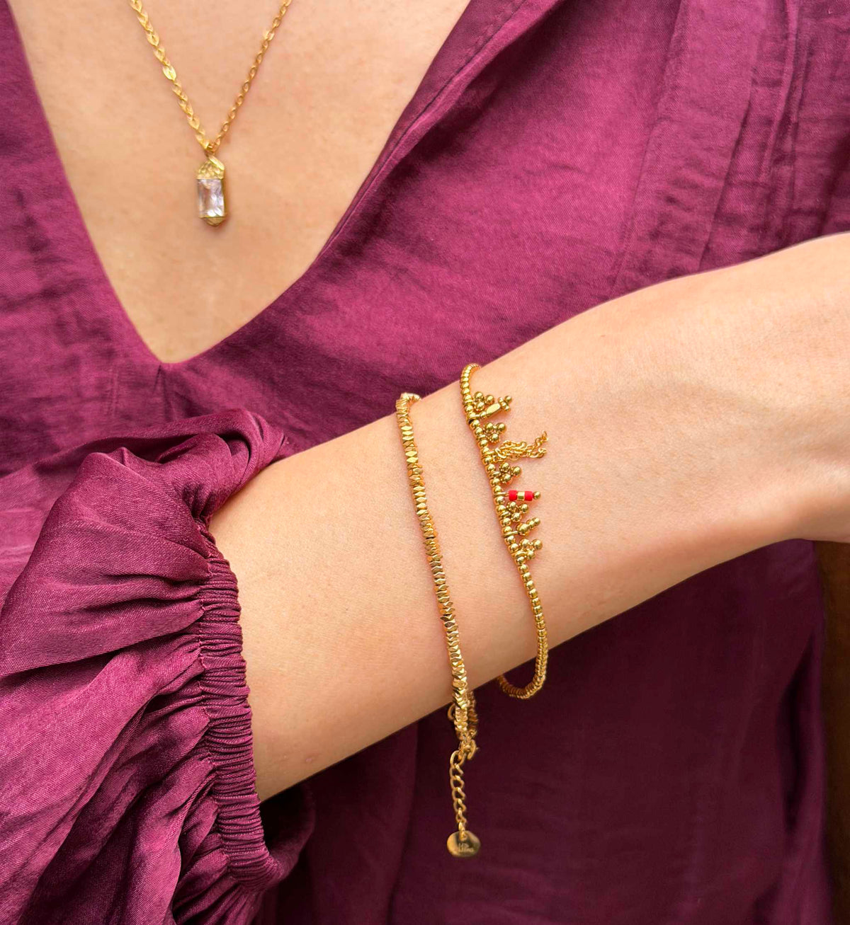 Sillya Gold Beads Bracelet